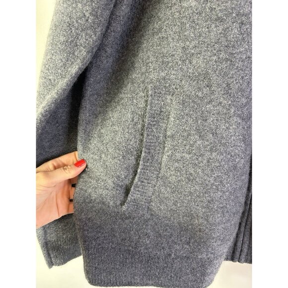 New Artefact Thatcher Boiled Wool Bomber Cardigan Sweater Coat Gray - Picture 4 of 8